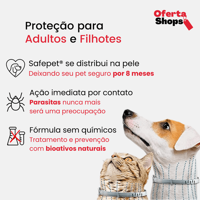 SafePet - Coleira Antiparasitas Premium [8 meses de proteção]